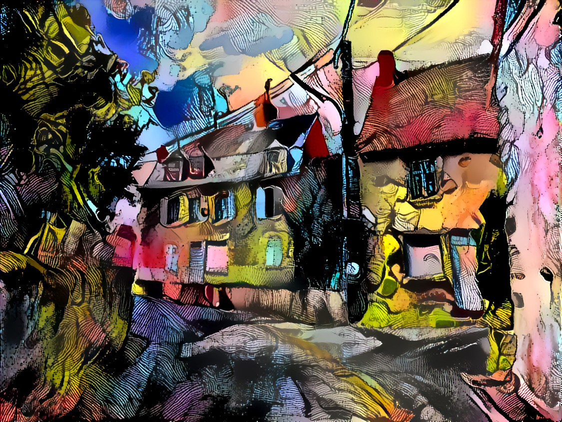 - - - - - 'Creusoise Cottages, Limousin, France' - - - - - Digital art by Unreal - from own photo.  