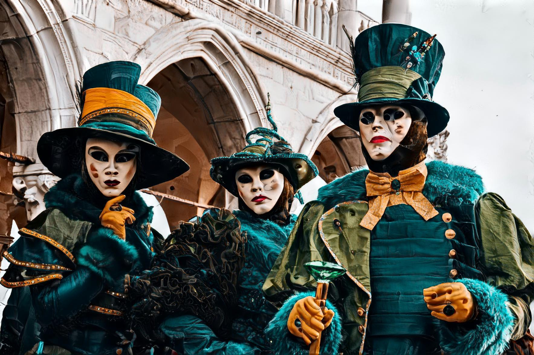 Venice, Turquoise Masks