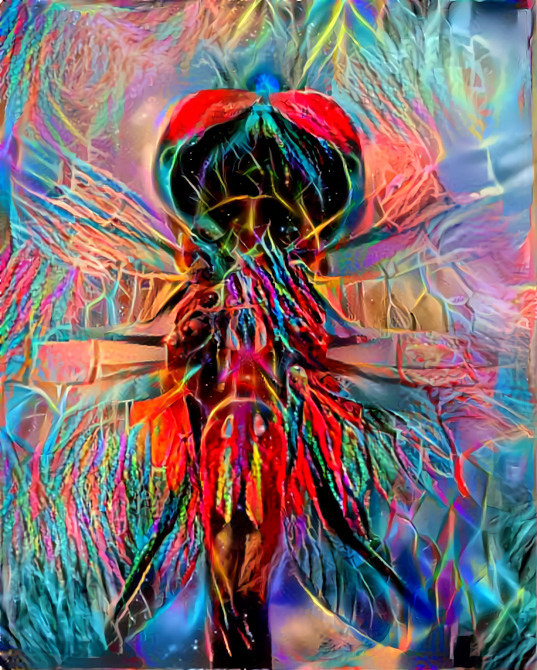 dragonfly, blue, red, psychadelic, retexture