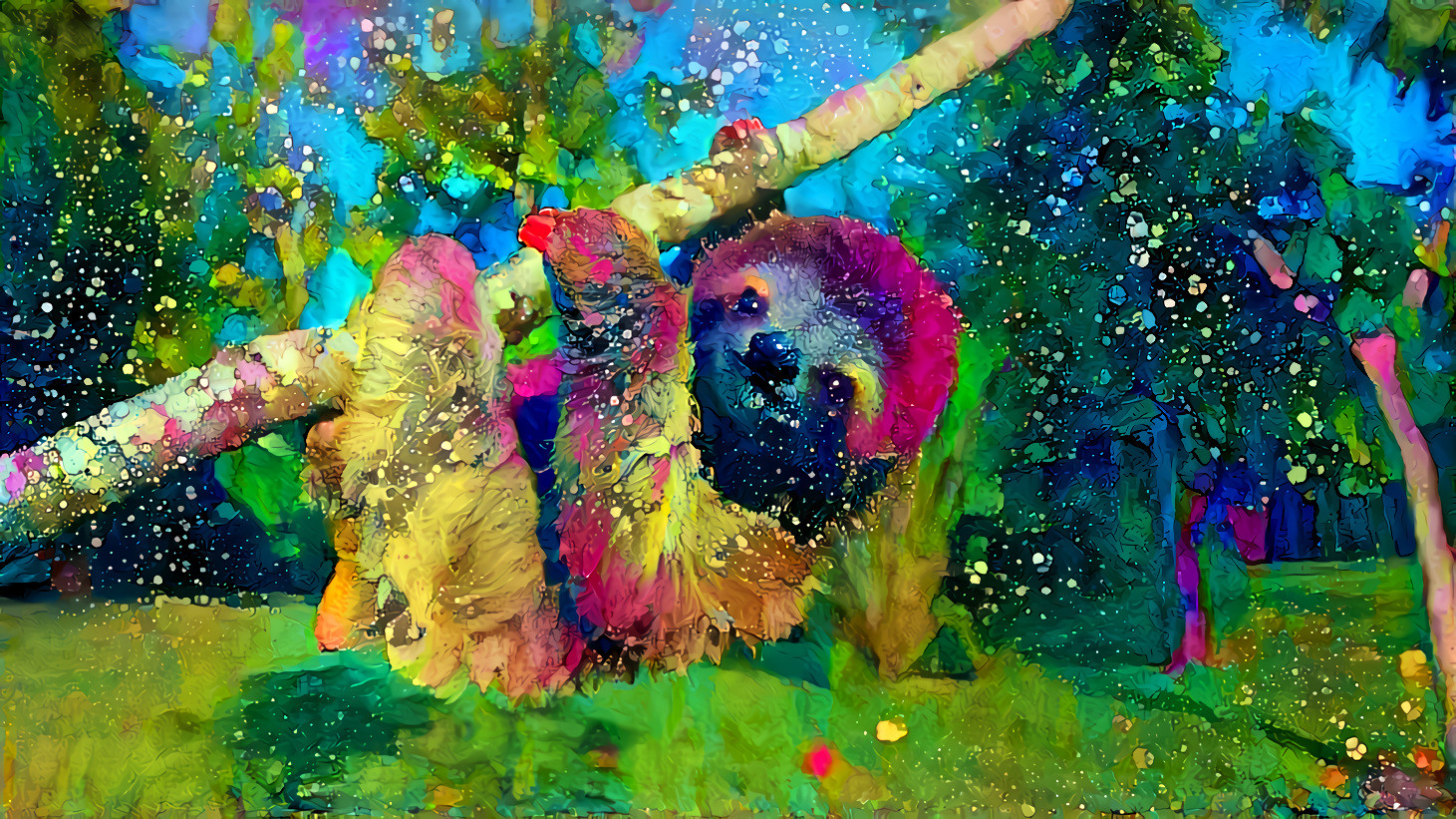 rainbow sloth baby