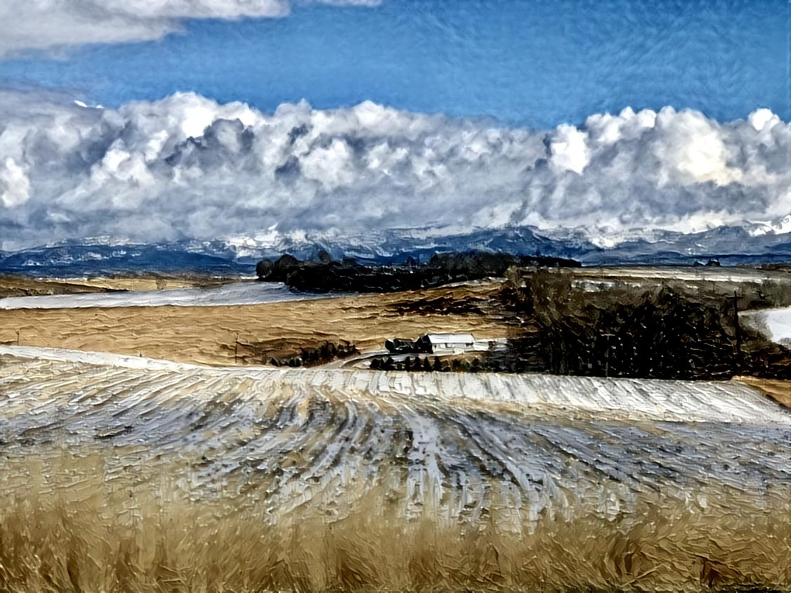 Potato Fields In First Dusting of Snow, Swan Valley, Idaho. Source is my own photo.