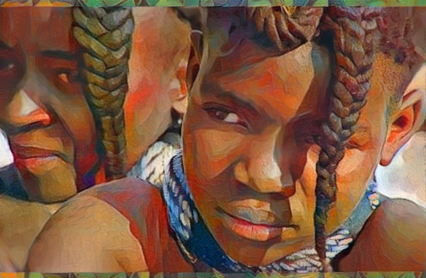 Young Himba girls of Eastern Namibia ...