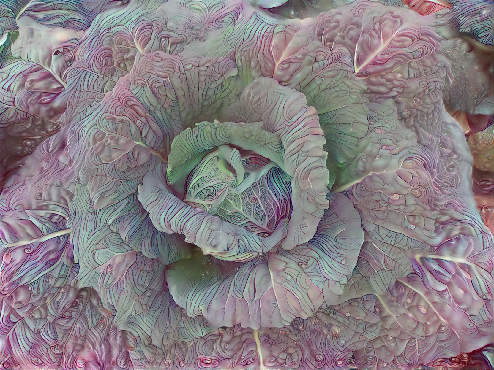 Lavender and Green Cabbage