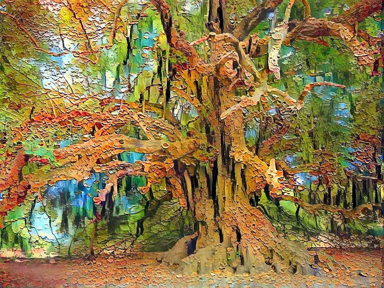 Textured Painting of a Tree
