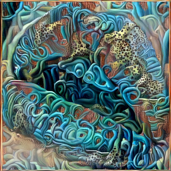 lips - blue swirly 3d art