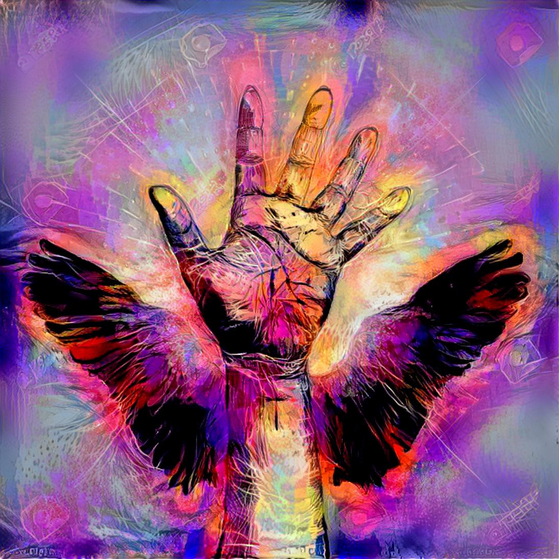 Reaching up (Image: charity-concept-donation-love-and-guardian-angel-hand-with-wings-volunteer-poster-human-helping-heal)