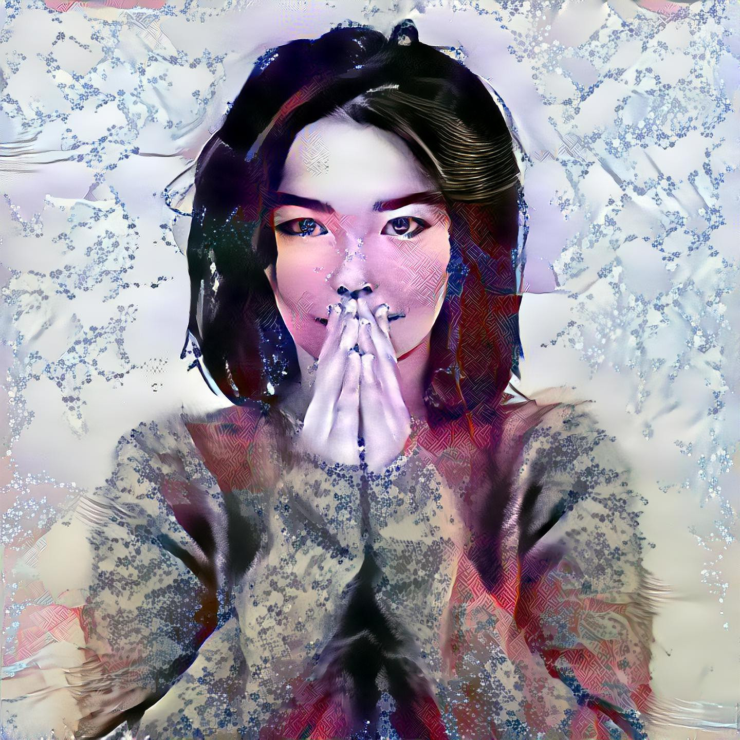 Deep Dream inspired by Björk channeling Homogenic