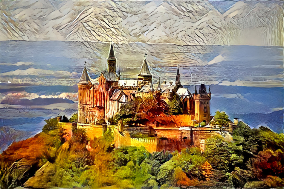 Burg Hohenzollern bei Hechingen, Schwäbische Alb (Deutschland)