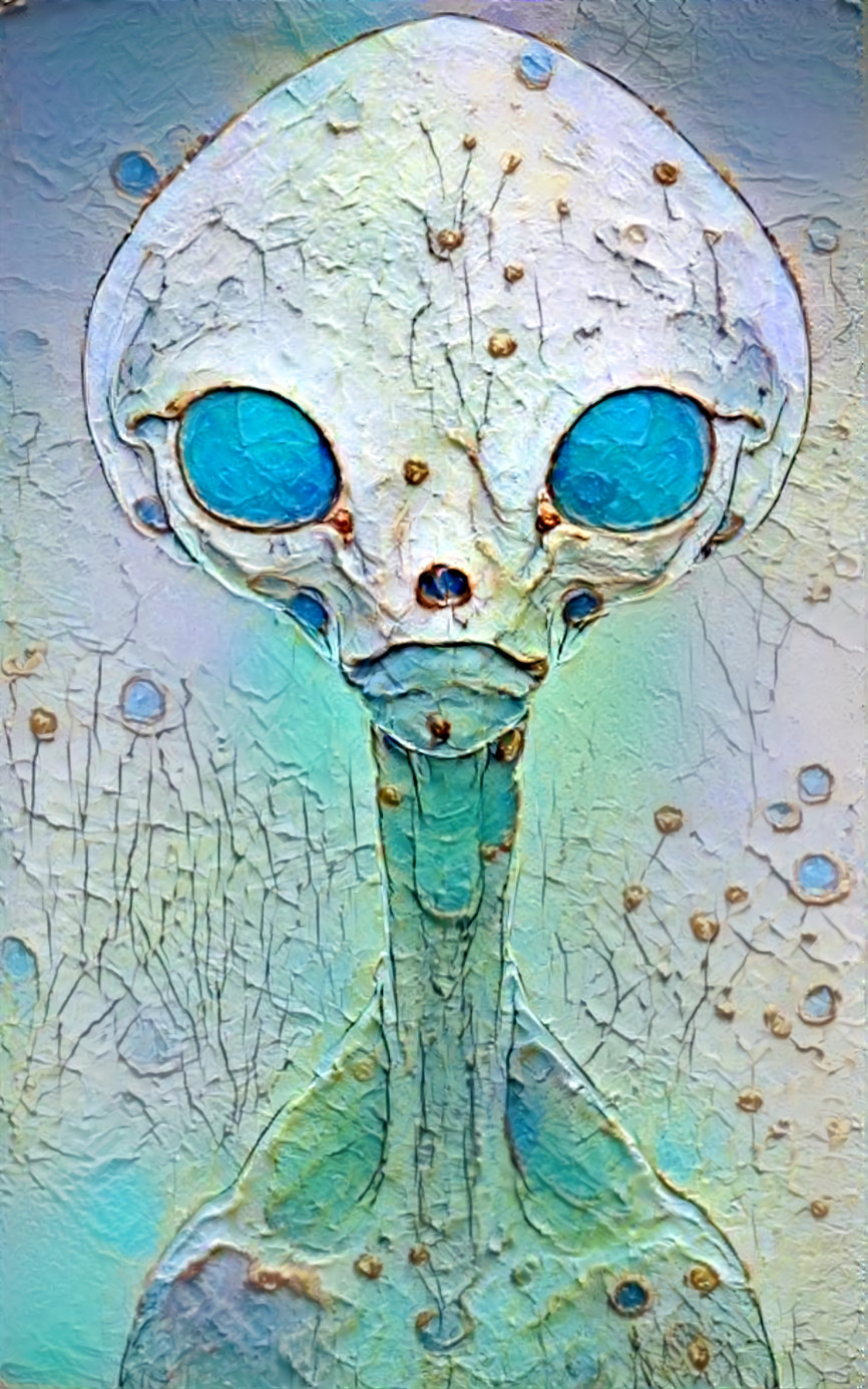 alien, blue, white, organic, plaster, 3d art