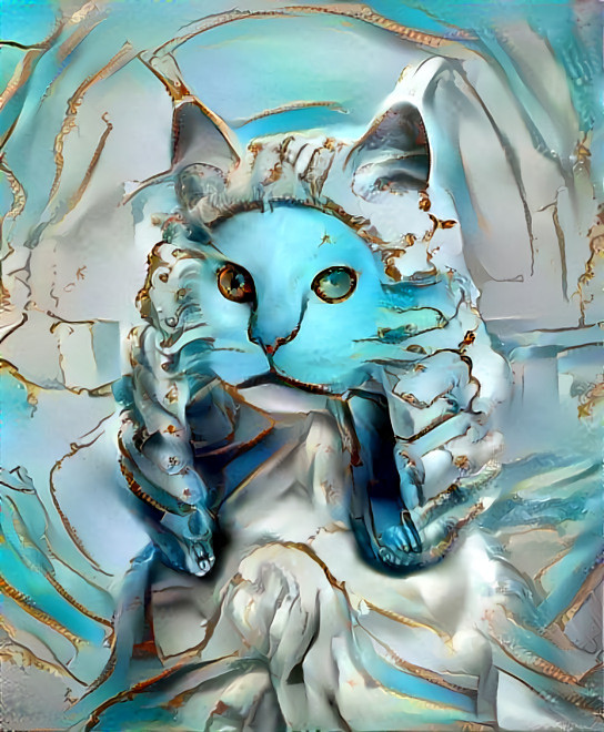 cat with long curly hair judges you - porcelain