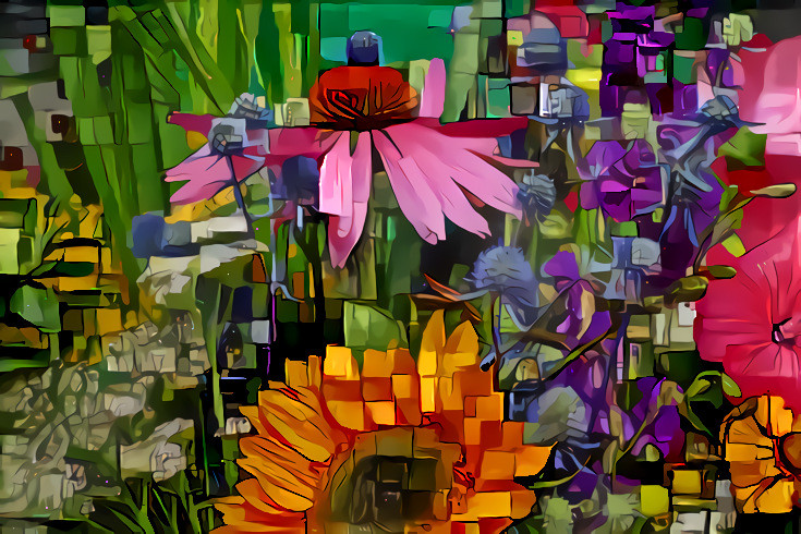 Cubist garden (Imagen base de cocoparisienne en Pixabay)