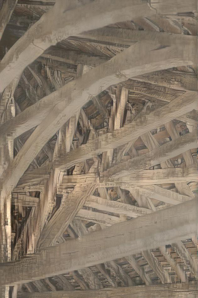 Ancient timber roof, Cotswolds, 1971