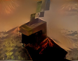 The eternal volcano Minecraft parrot! Be afraid!