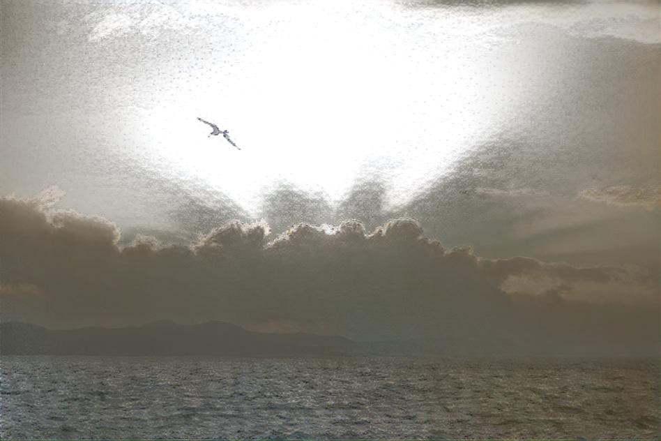Gliding on Crepuscular Rays