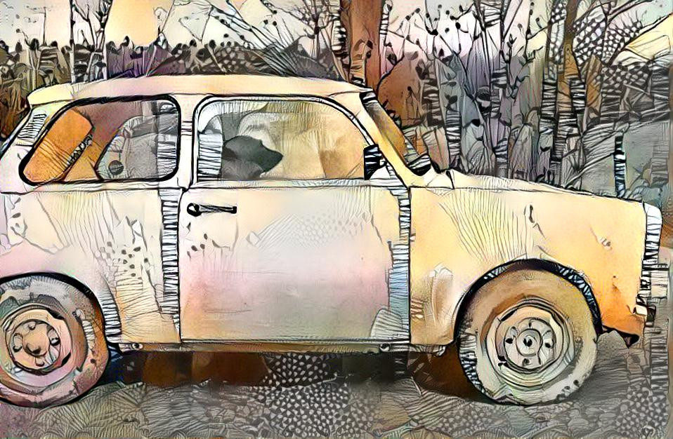 Trabant with a strange driver