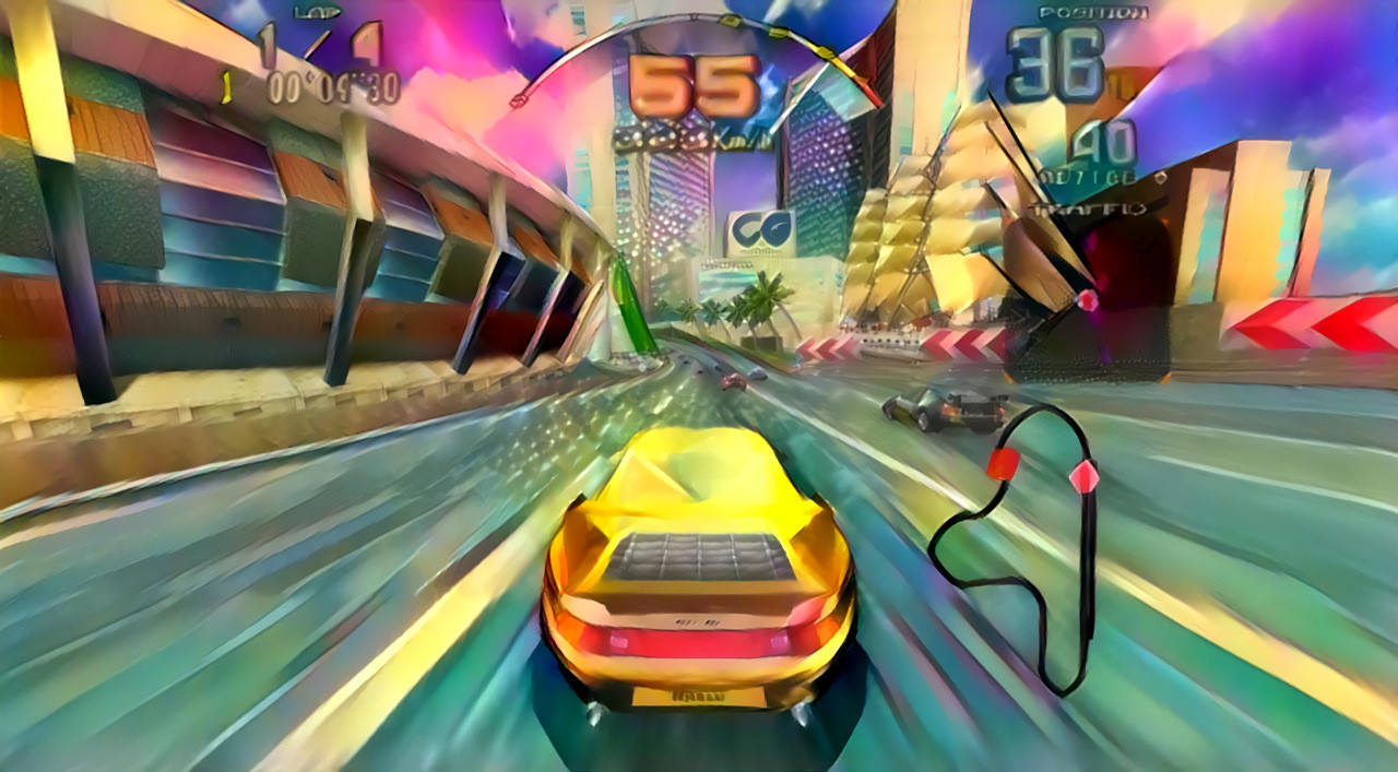 "Scud Race" video game.
