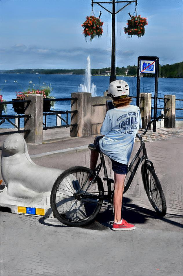 Bike boy by the sea
