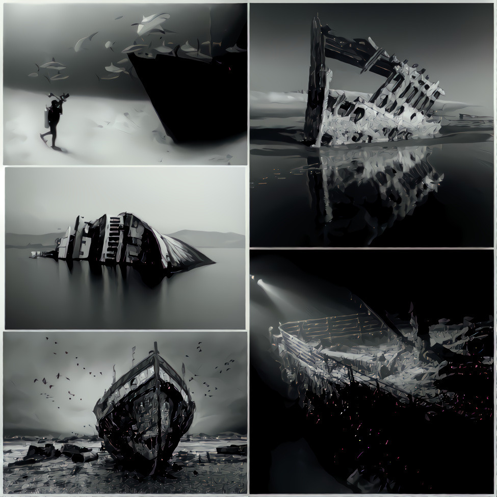 Shipwreck collage