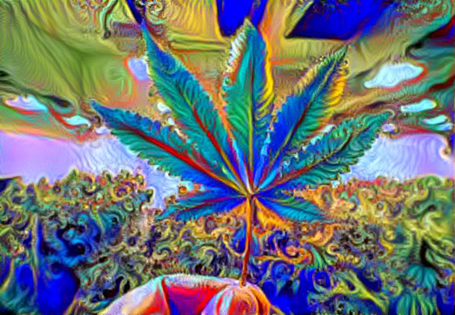 Magic marijuana leaf