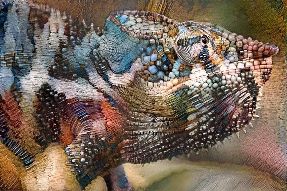 stitched chameleon 