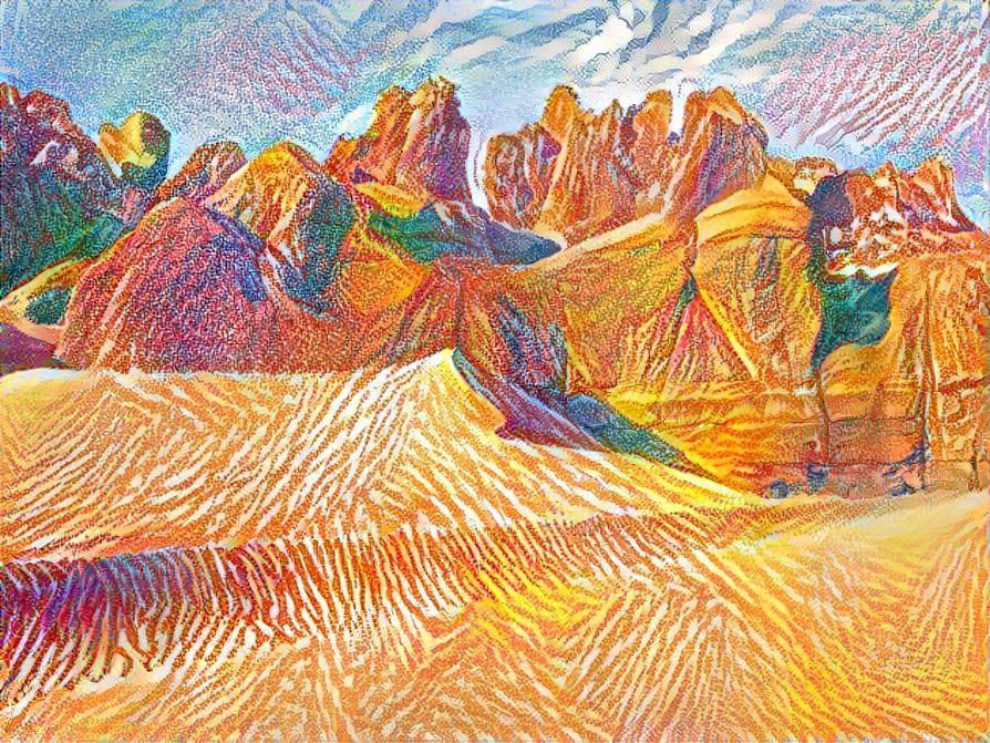 Crayon, Desert and Stones