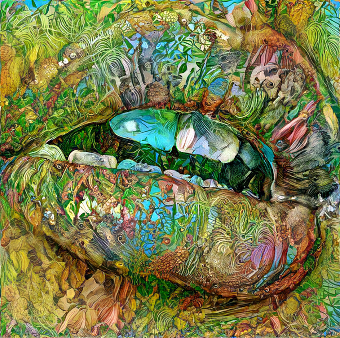 lips - green, yellow, orange, organic