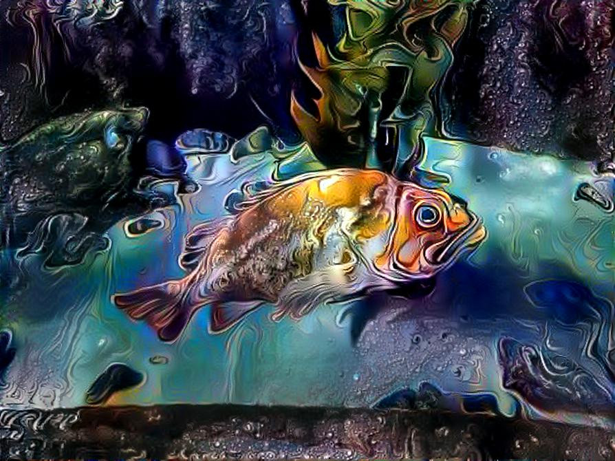 Golden Fish Tapestry