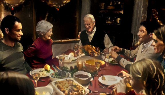 A modern supper by Caravaggio