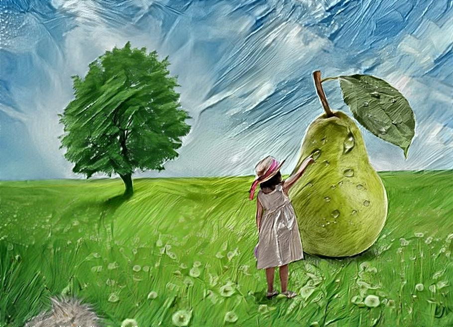 The girl and the pear