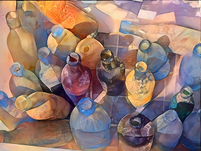 Old bottles and tile