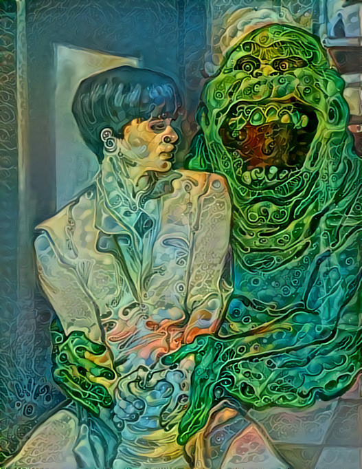 Demi Moore With Slimer in Ghost :)