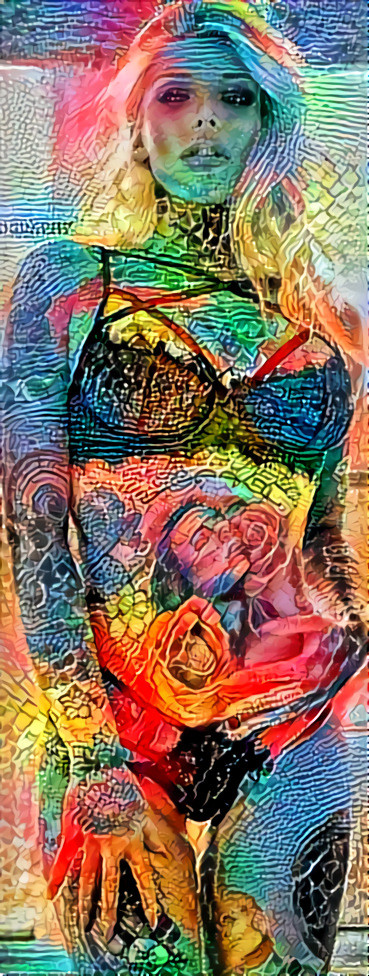tatood lingerie model retextured, color & detail