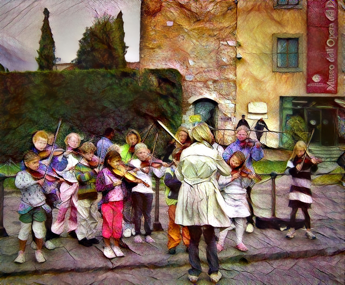 music lesson on the street