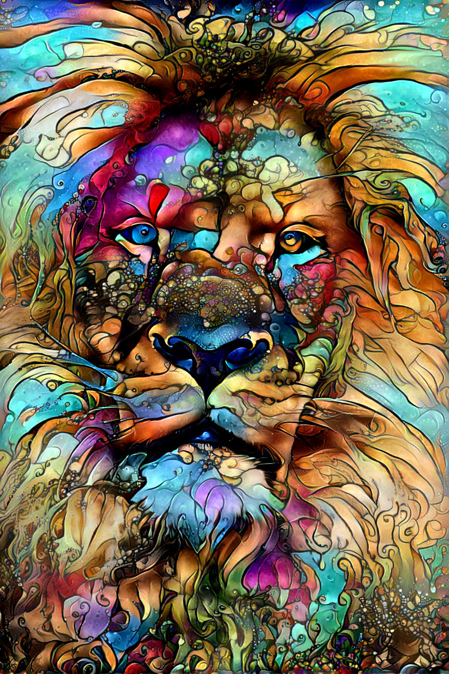 Stained Glass Lion
