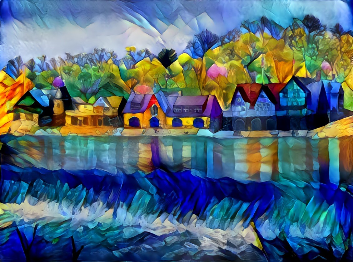 Boathouse Row, painting by Norm Dick