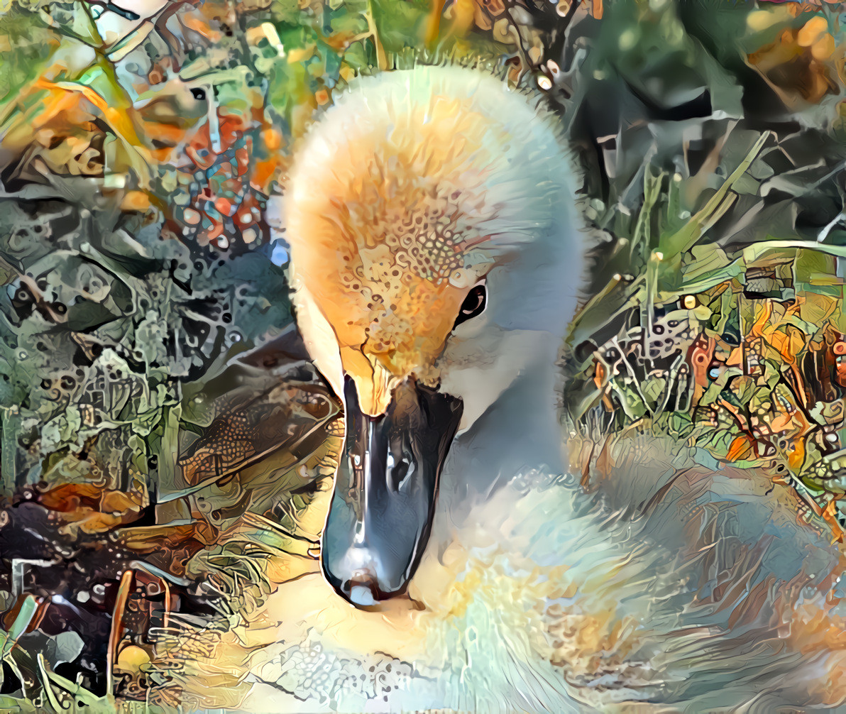 My own photo, cygnet, and created style!