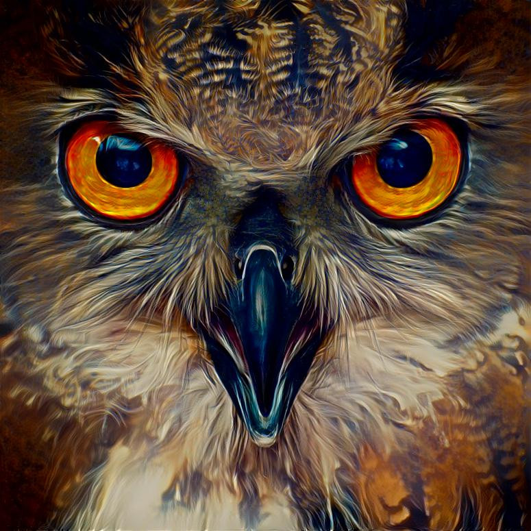 Deep Dream: Eagle Owl Eyes (Ver.5)
