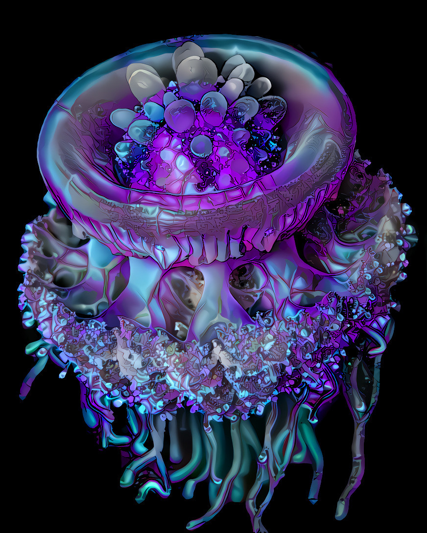 Crown Jellyfish - grabbed from photoshopbattles subreddit https://redd.it/hvt2ej , style by me