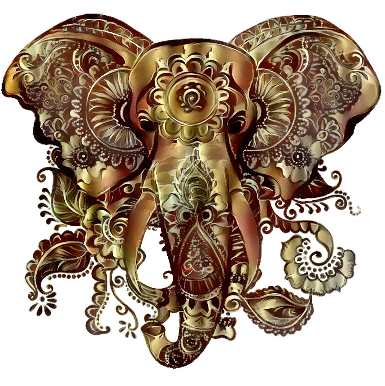 Red and Gold Elephant 