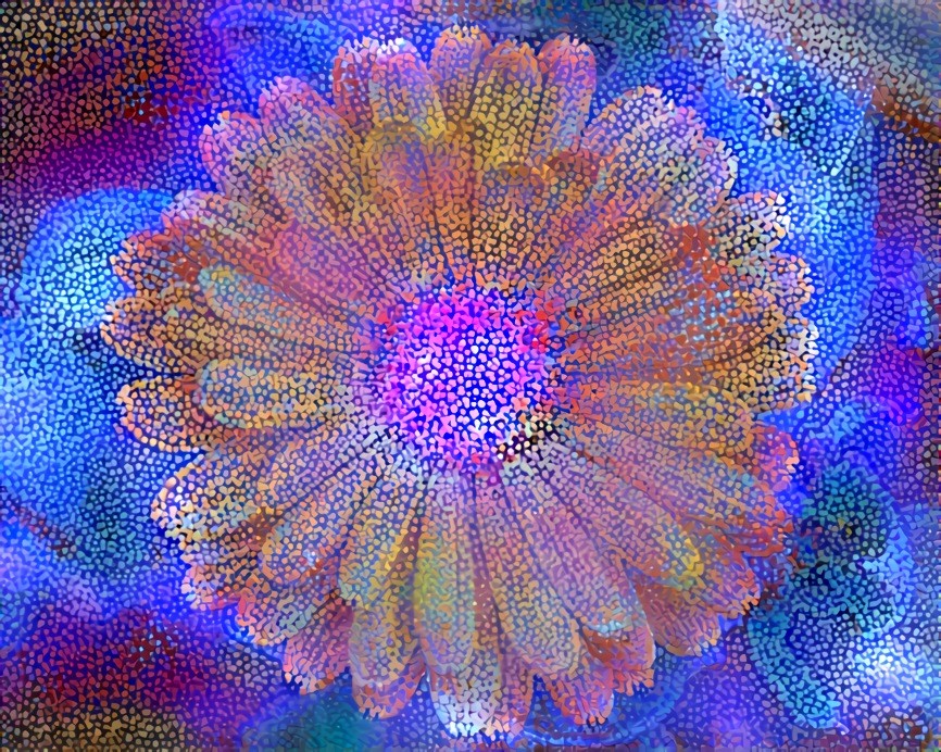 Pointillist Flower. Original image is my own photograph.