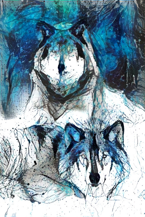 Wolf water colour