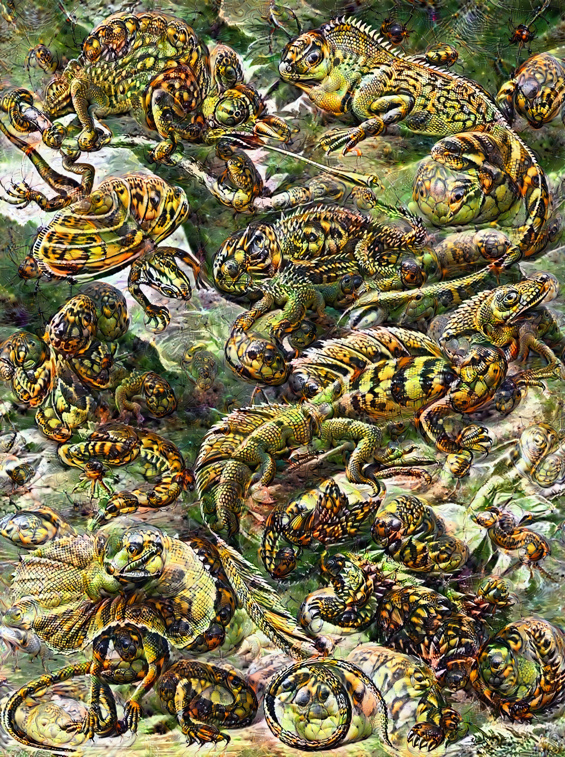 ''Lizards' play 2'' _ source: artwork by Ernst Haeckel _ (200921)