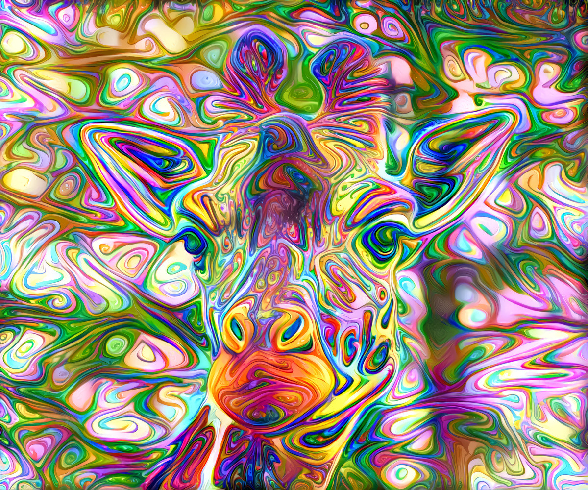 Psychedelic Giraffe - Style Art by Daniel W. Prust