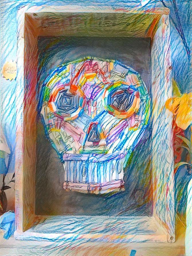 Crayon skull
