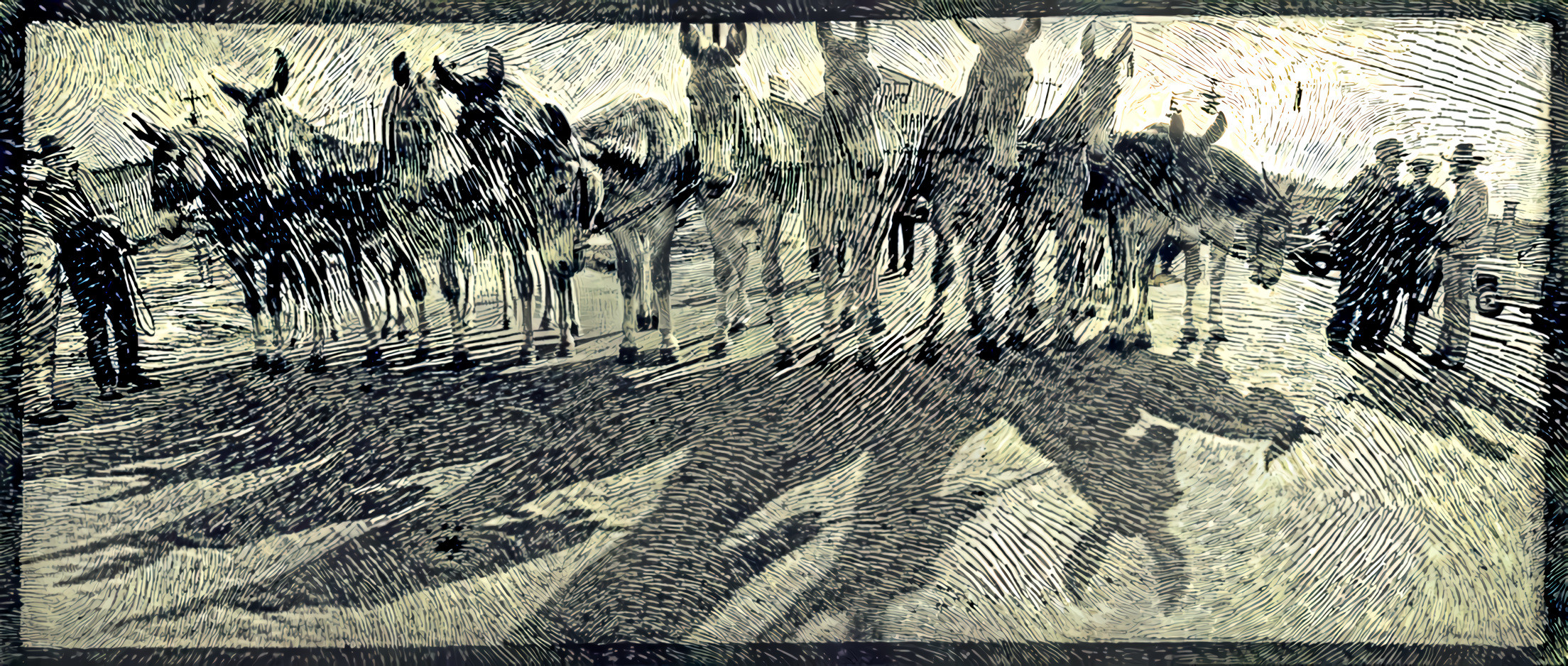 Deep Dream inspired by Clark Quinn photo of Mule Trading Day, Columbia, TN