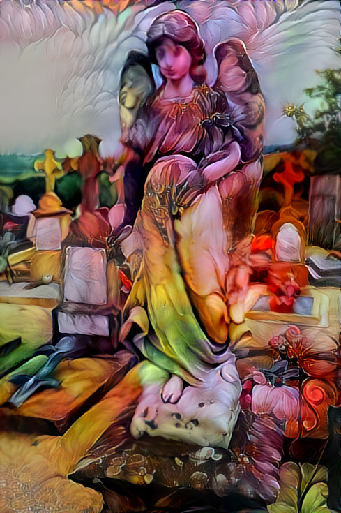 Graveyard angel in color