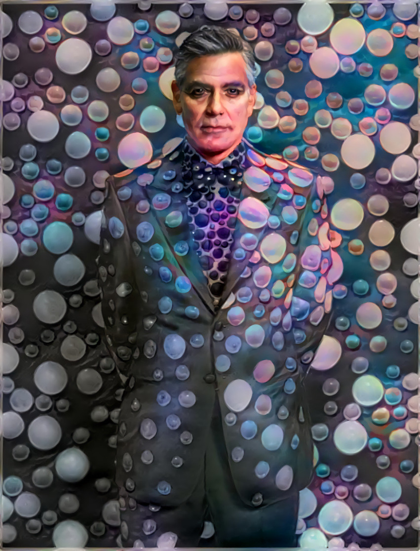 George Clooney polka dots by Yayoi Kusama