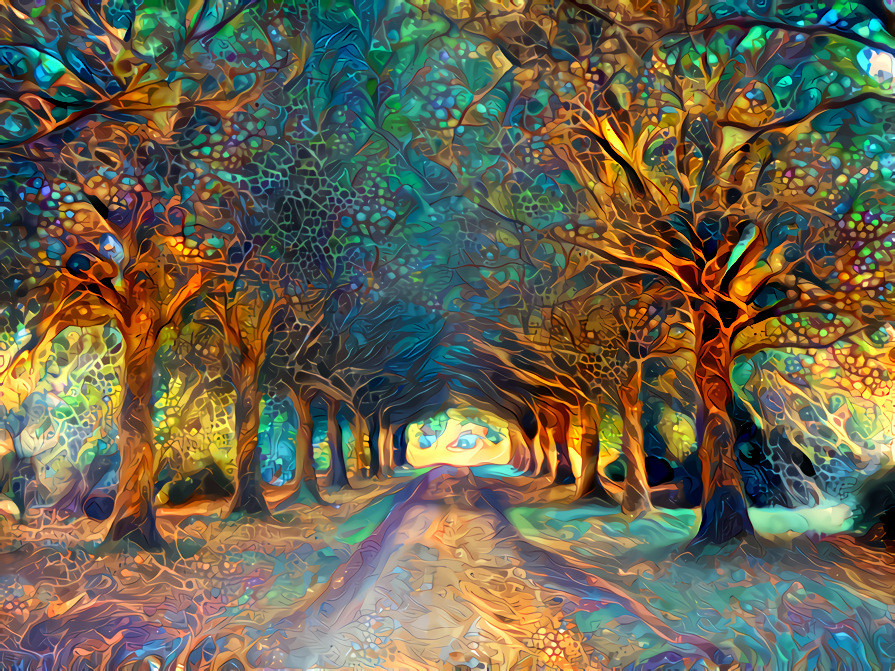 - - - - - 'Avenue leading down to the Seine, France' - - - - - Digital art by Unreal - from own photo.