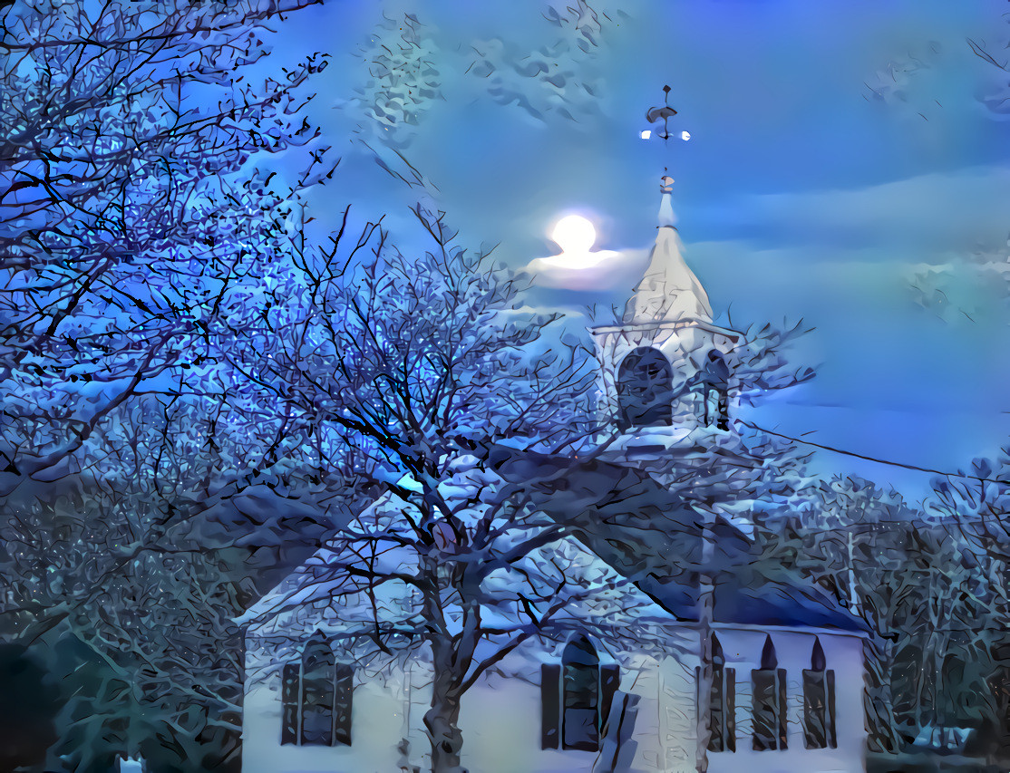 Country Church at Christmas, Maine.  Photo, my own.