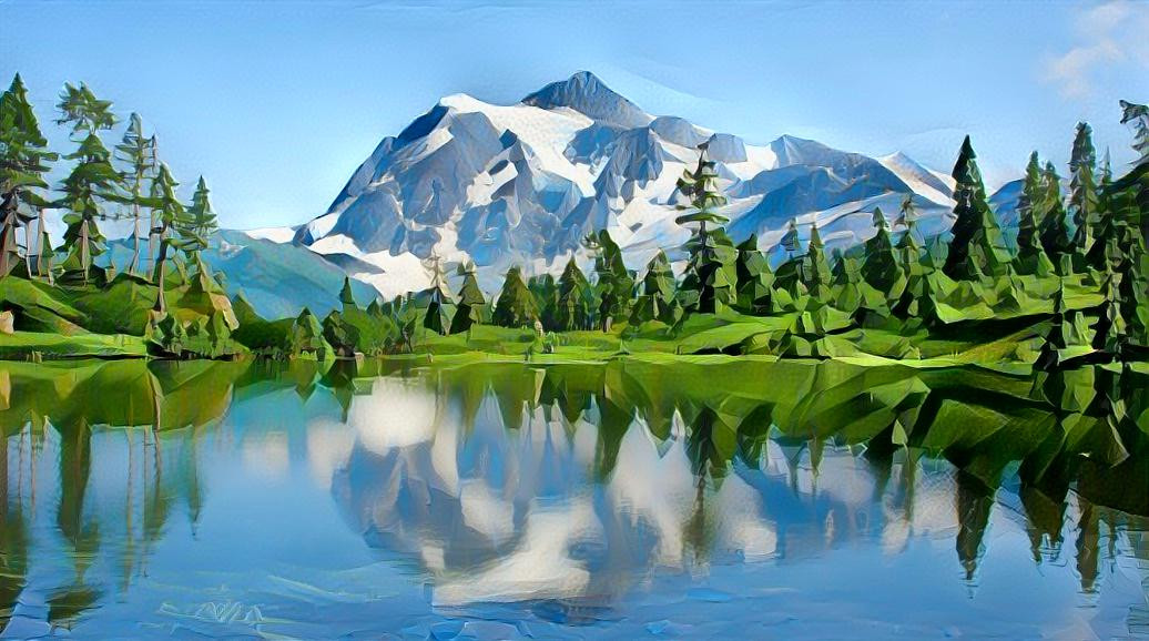 original color mountain lake
